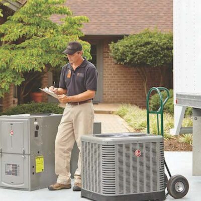 HVAC Installer Next to System